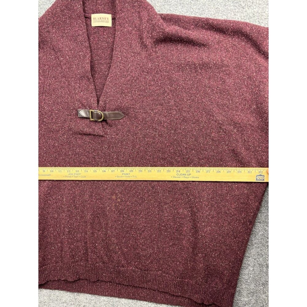 Blarney Country Heritage Sweater Women's O/S Red Merino Wool Silk Buckle - Picture 3 of 8